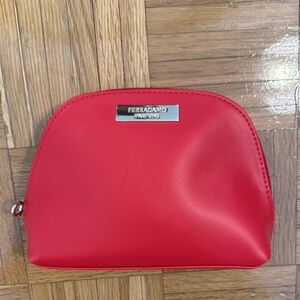 Salvatore Ferragamo Vibrant Red Cosmetic Case Turkish Airlines